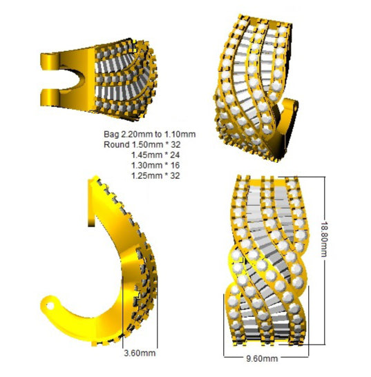 XYE1008 — Earrings - 9k Yellow Gold detail