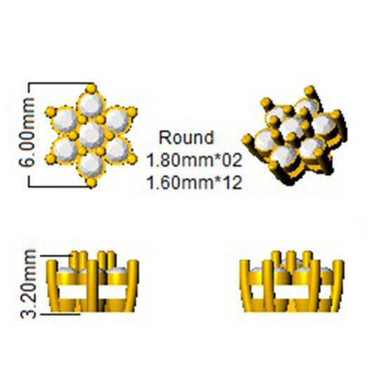 XYE1158 — Earrings - 9k Yellow Gold detail