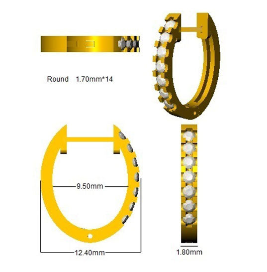 XYE1668 — Earrings - 9k Yellow Gold detail