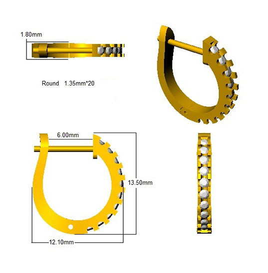 XYE1673 — Earrings - 9k Yellow Gold detail