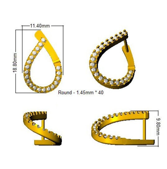 XYE20016 — Earrings - 9k Yellow Gold detail