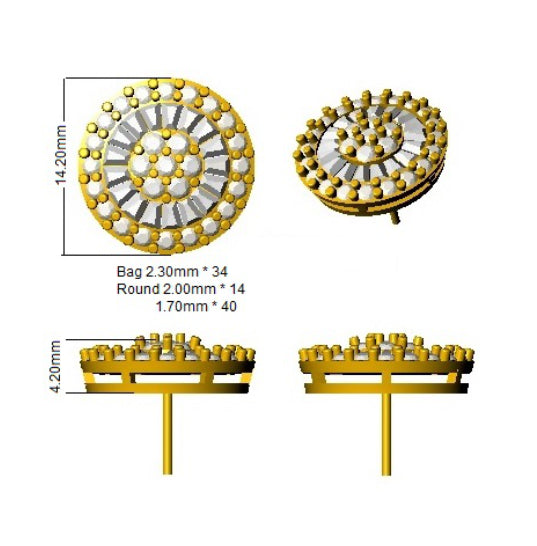 XYE2017 — Earrings - 9k Yellow Gold detail