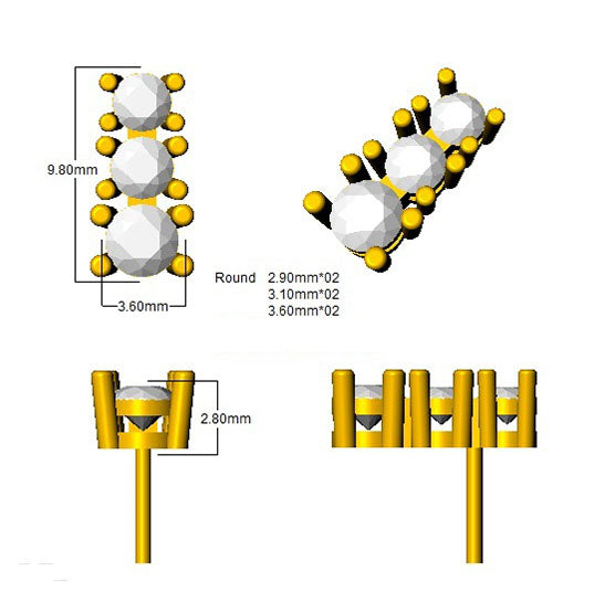 XYE2419 — Earrings - 9k Yellow Gold detail