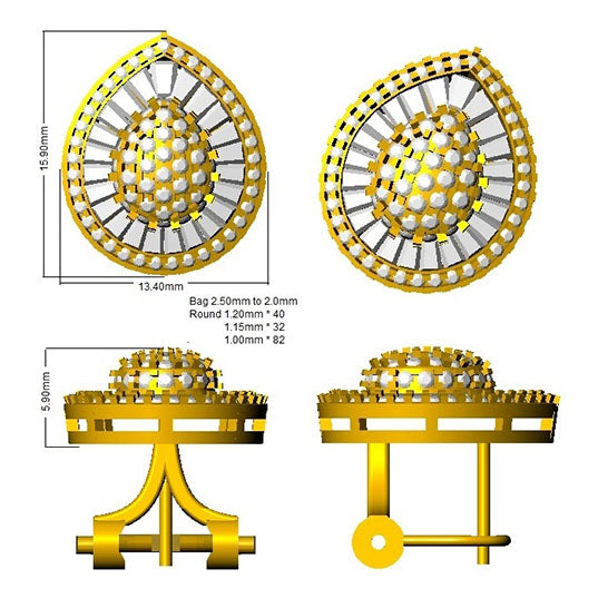 XYE2555 — Earrings - 9k Yellow Gold detail
