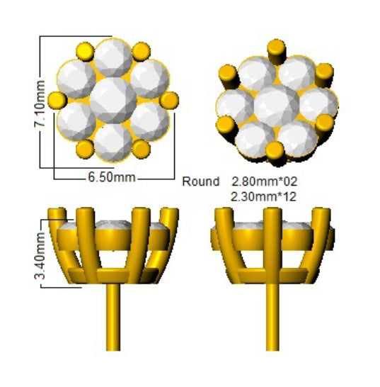 XYE2577 — Earrings - 9k Yellow Gold detail