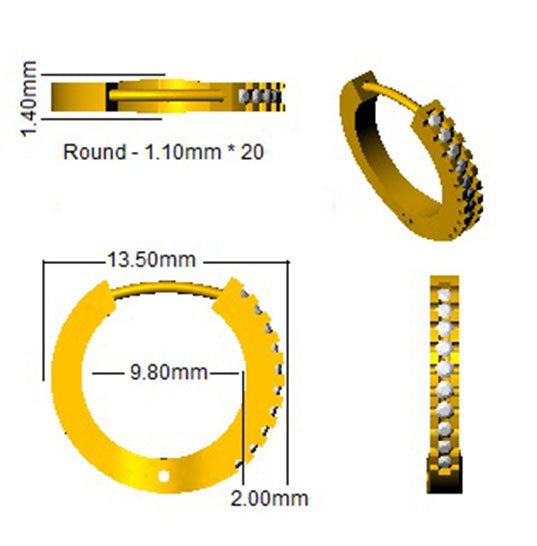XYE2595 — Earrings - 9k Yellow Gold detail