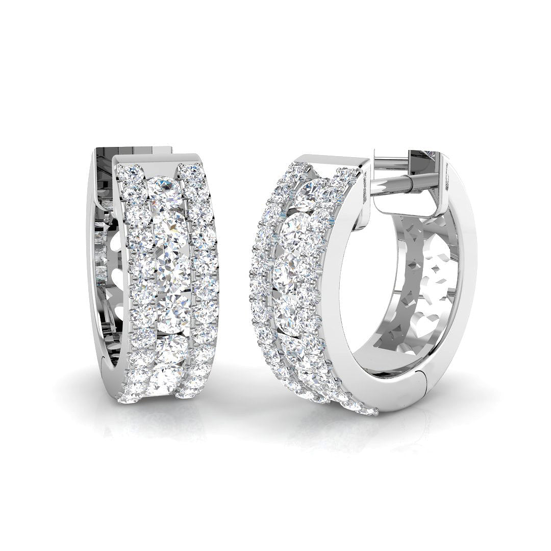 XYE2615R — Earrings - 9k White Gold