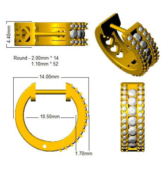 XYE2615D — Earrings - 9k Yellow Gold detail