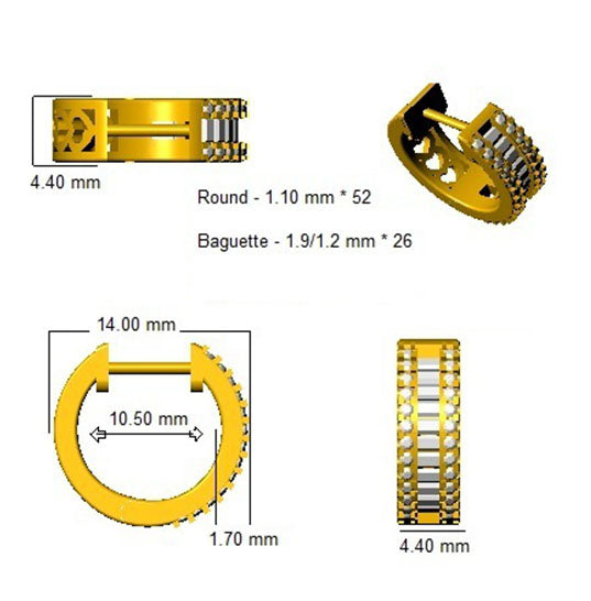 XYE2615D — Earrings - 9k Yellow Gold detail