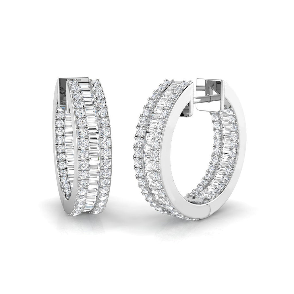 XYE2676D — Earrings - 9k White Gold