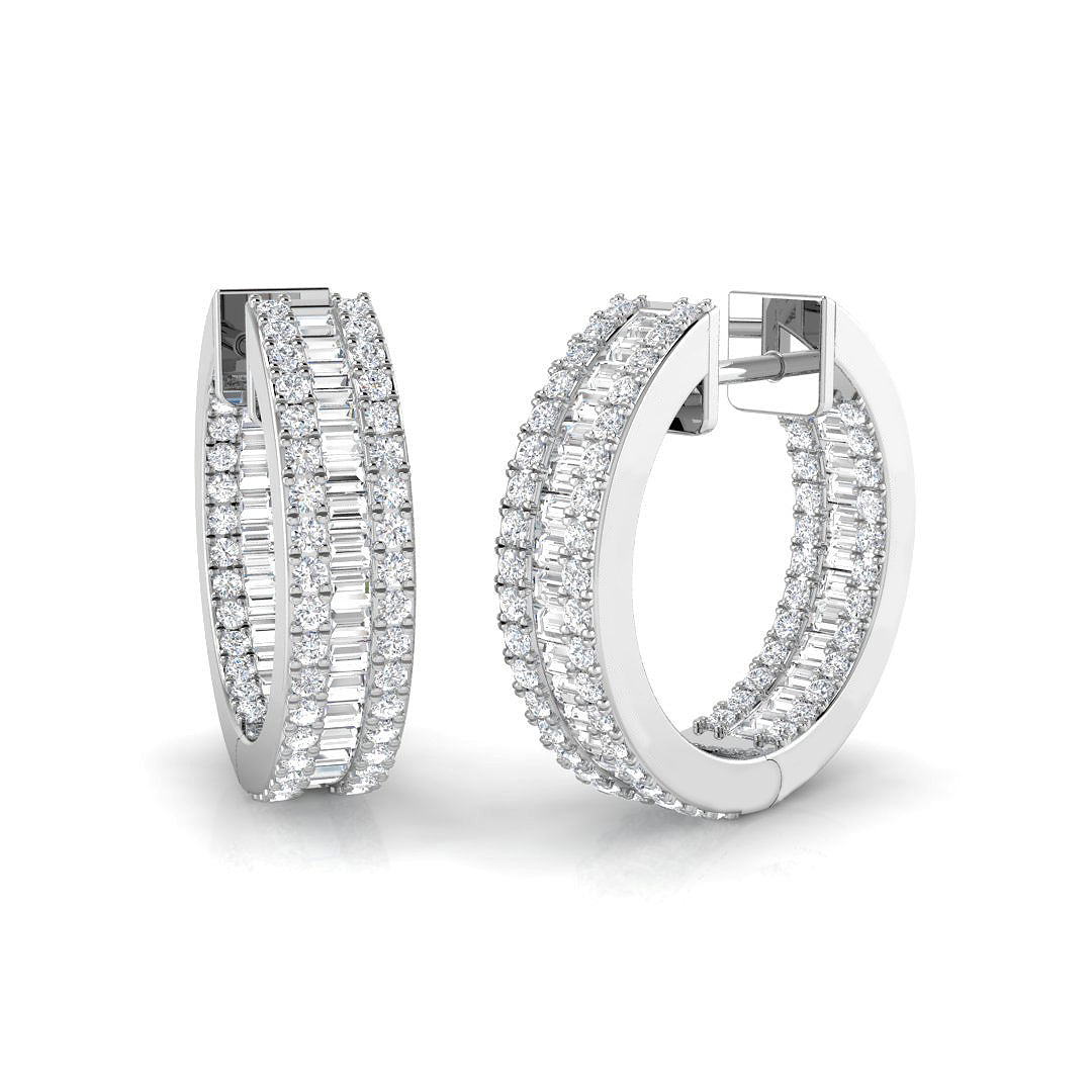 XYE2676D — Earrings - 9k White Gold