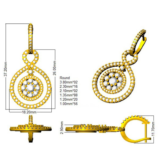 XYE2700D — Earrings - 9k Yellow Gold detail