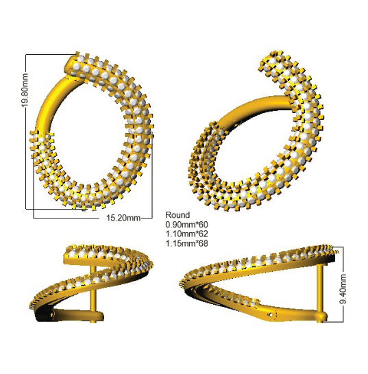 XYE2780 — Earrings - 9k Yellow Gold detail