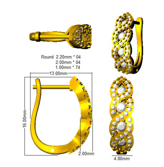 XYE2866 — Earrings - 9k Yellow Gold detail