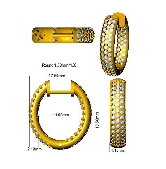 XYE2938 — Earrings - 9k Yellow Gold detail