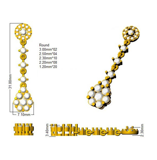 XYE3139 — Earrings - 9k Yellow Gold detail