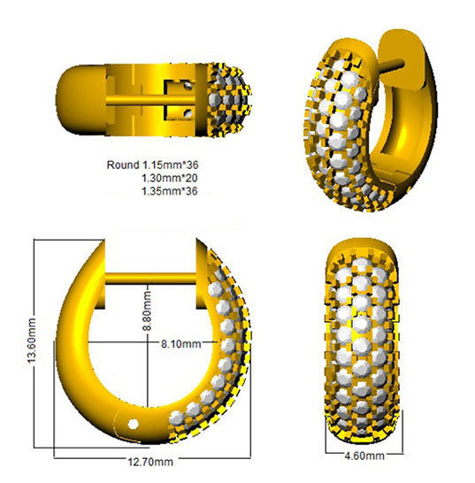 XYE3279 — Earrings - 9k Yellow Gold detail