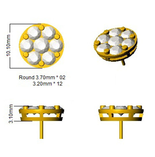 XYE3281 — Earrings - 9k Yellow Gold detail