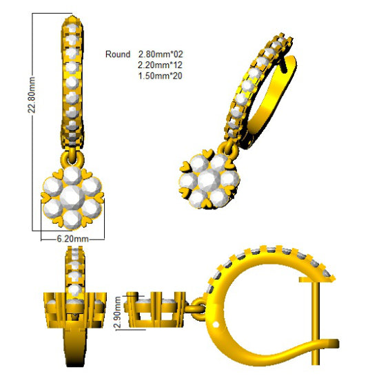 XYE3381 — Earrings - 9k Yellow Gold detail