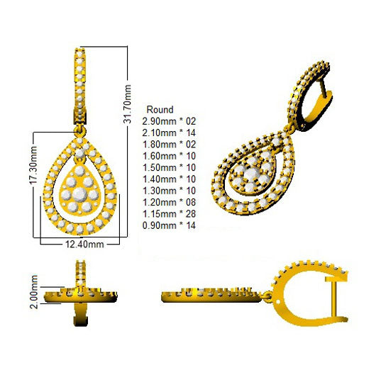 XYE3612 — Earrings - 9k Yellow Gold detail