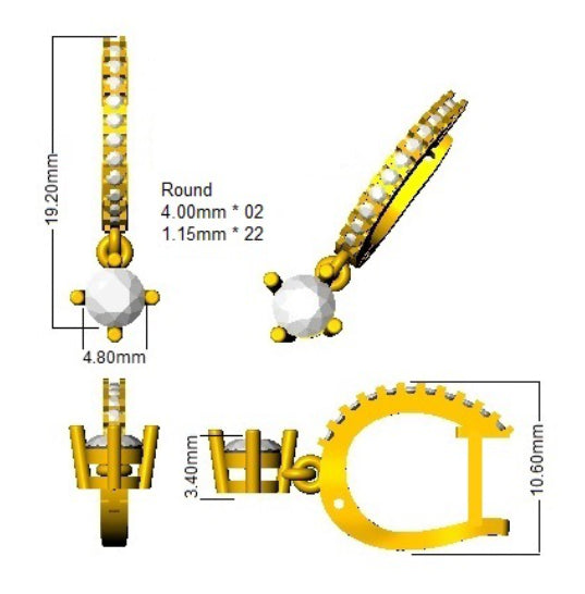 XYE3818 — Earrings - 9k Yellow Gold detail