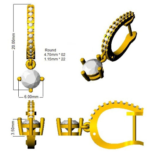 XYE3819 — Earrings - 9k Yellow Gold detail