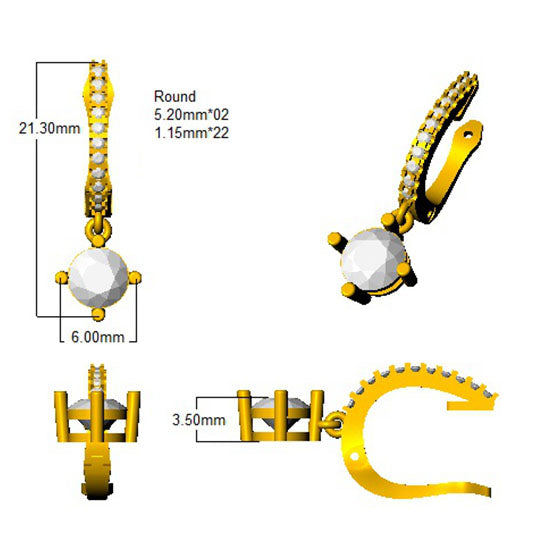 XYE3820 — Earrings - 9k Yellow Gold detail