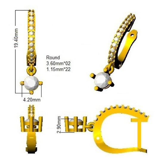 XYE3950 — Earrings - 9k Yellow Gold detail