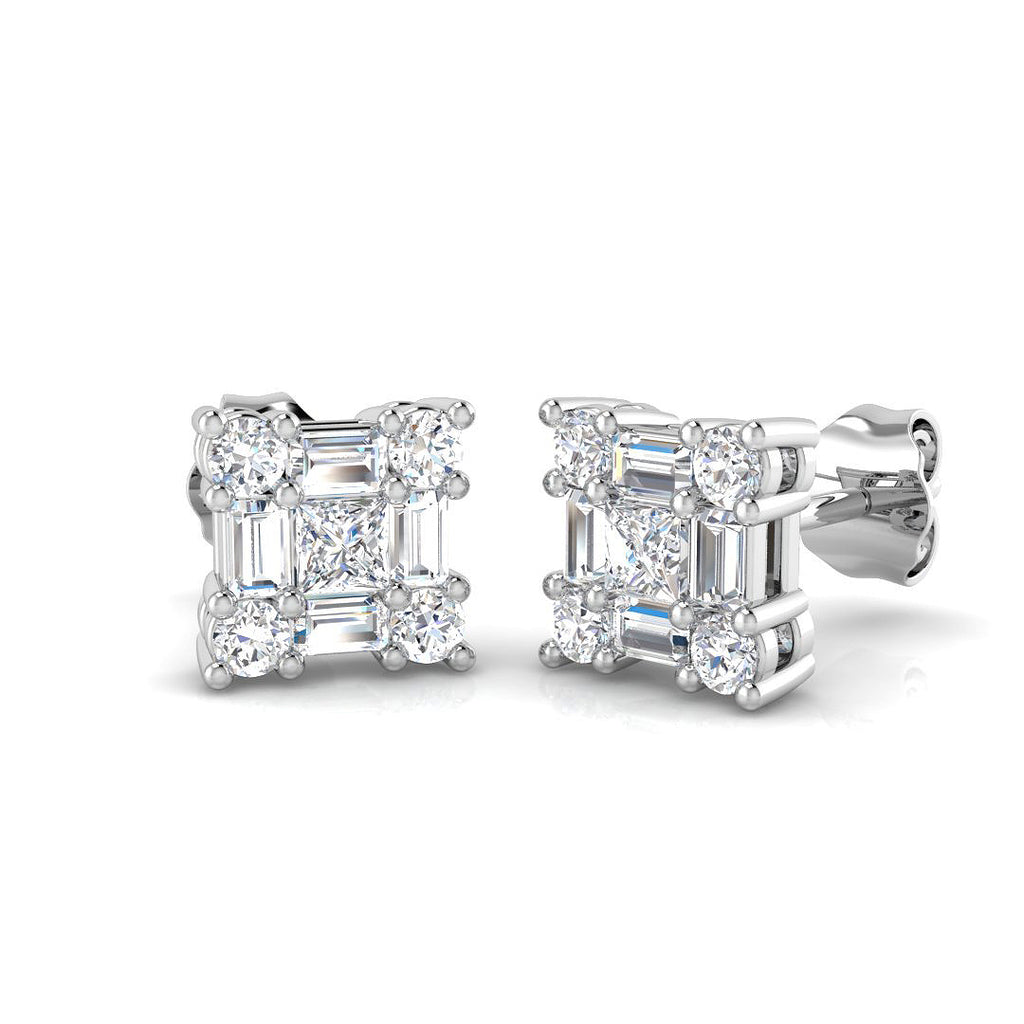 XYE8115 — Earrings - 9k White Gold