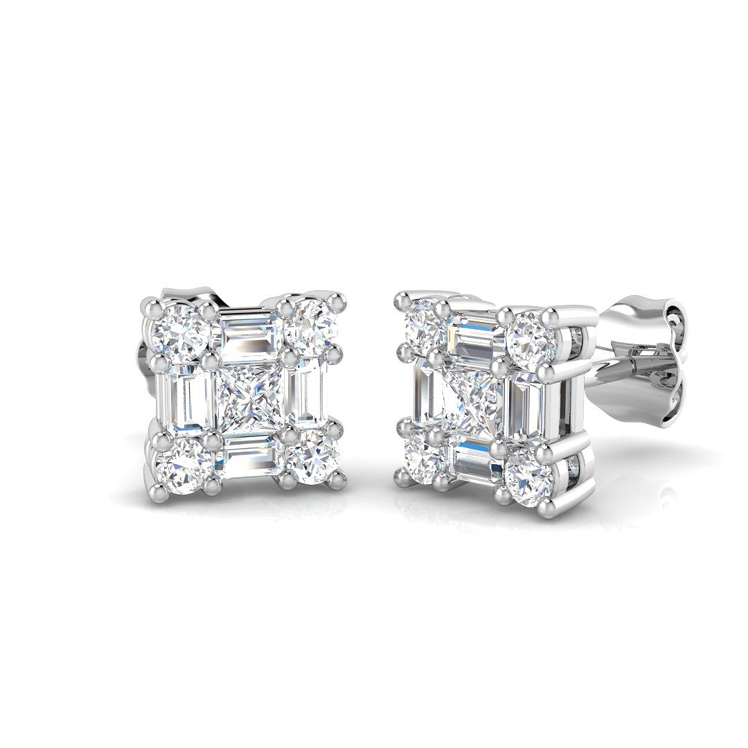 XYE8115 — Earrings - 9k White Gold