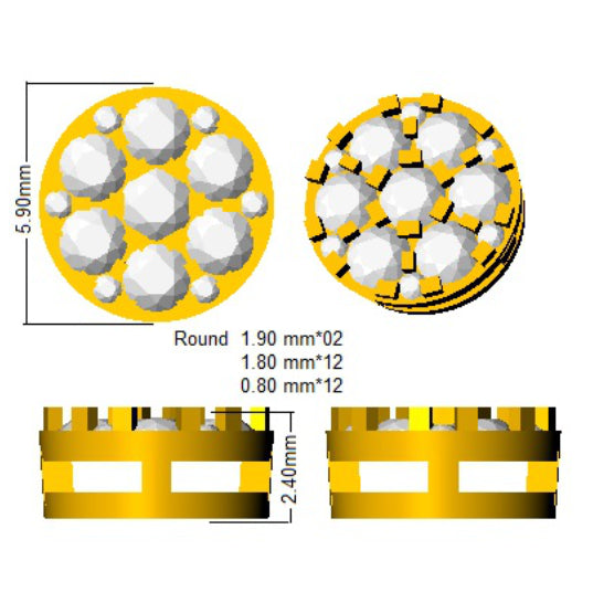 XYE8340 — Earrings - 9k Yellow Gold detail