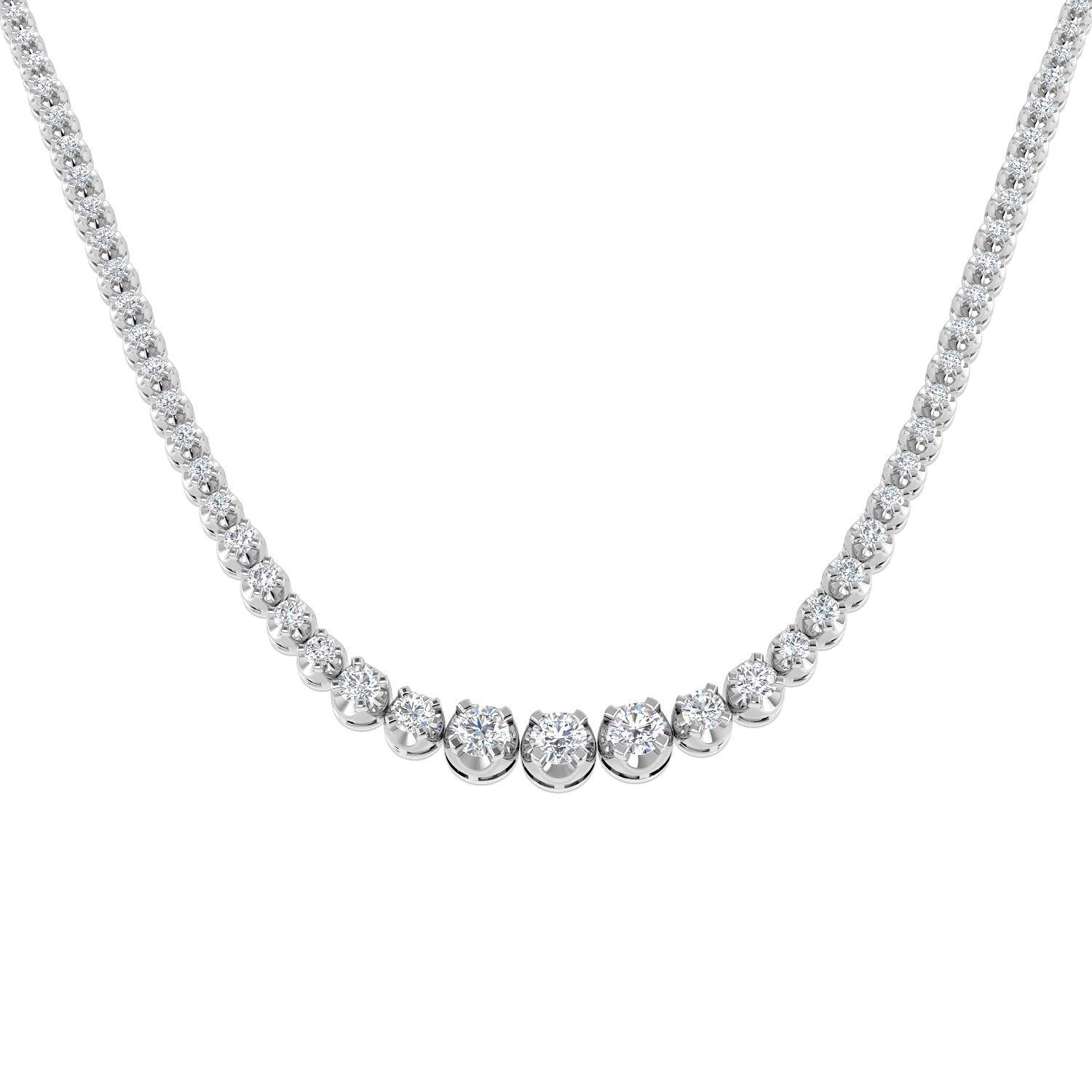 XYN0357-17 — Necklace - 9k White Gold