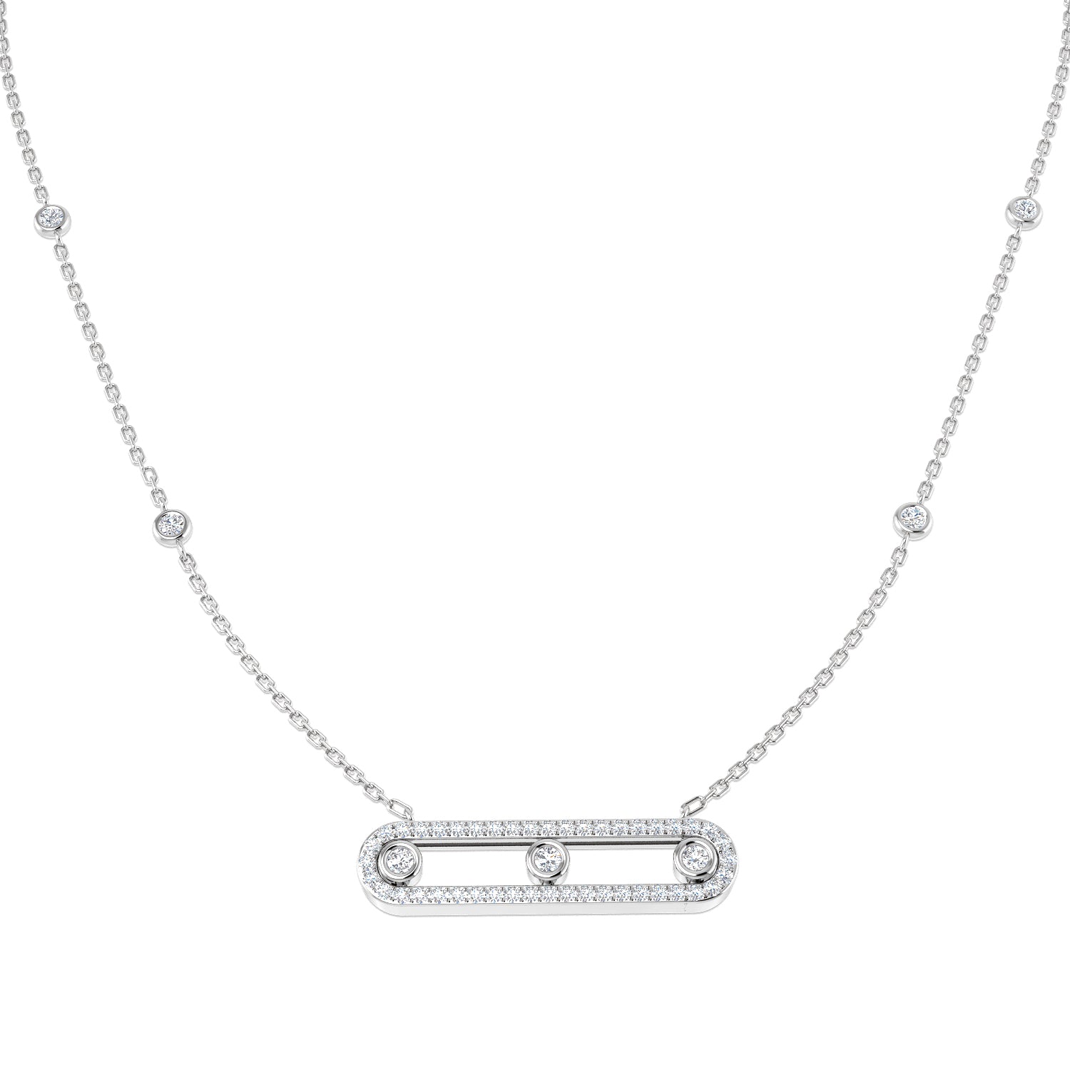 XYN1005 — Necklace - 9k White Gold