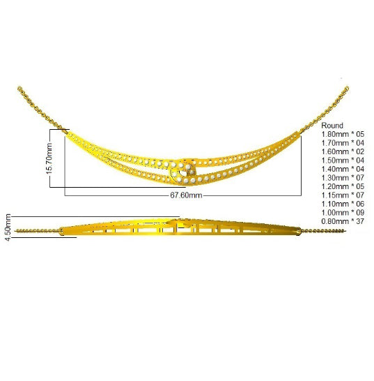 XYN1215 — Necklace - 9k Yellow Gold detail