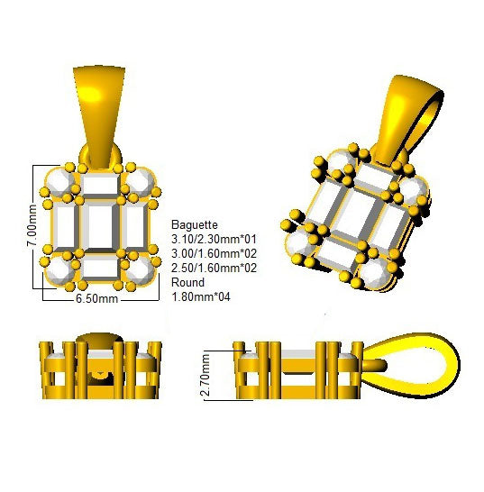 XYP1528 — Pendant - 9k Yellow Gold detail