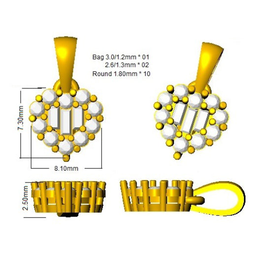 XYP2132 — Pendant - 9k Yellow Gold detail