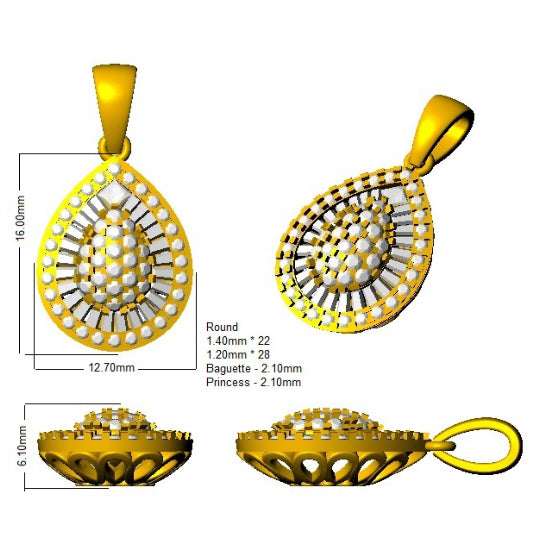XYP2169 — Pendant - 9k Yellow Gold detail