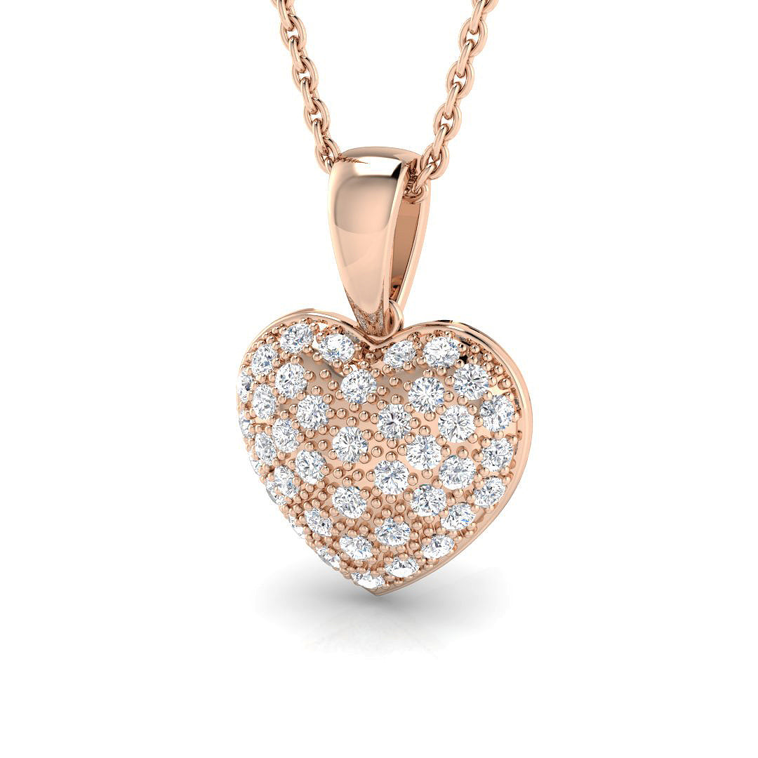 0.18ct Fancy Diamond Pendant in 18k White Gold - 9k Rose Gold