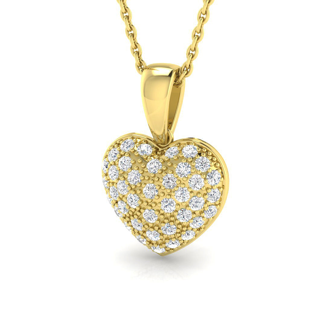 0.18ct Fancy Diamond Pendant in 18k White Gold - 9k Yellow Gold