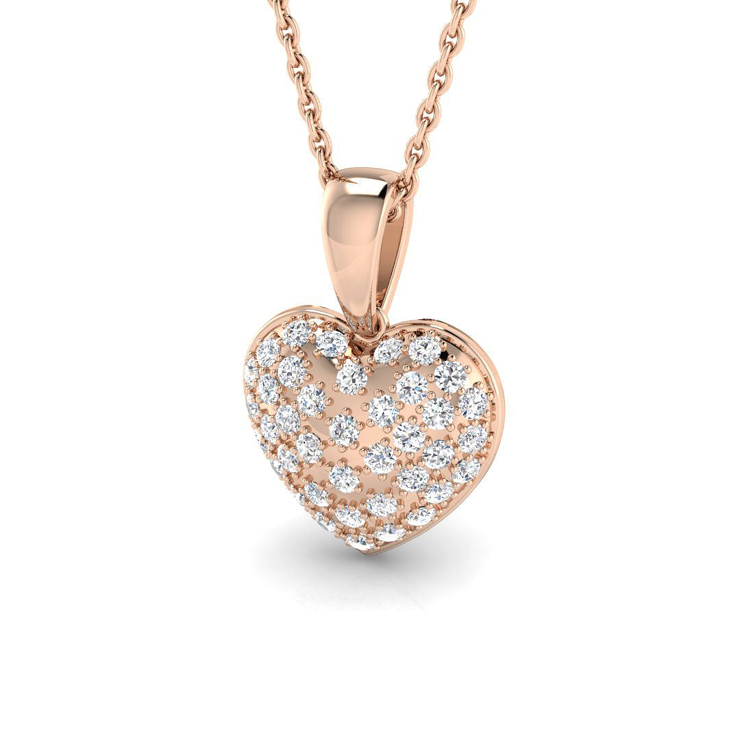 0.18ct Fancy Diamond Pendant in 18k White Gold - 9k Rose Gold