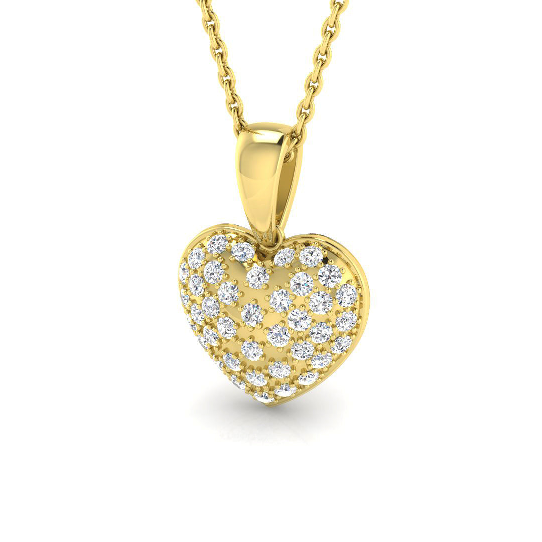 0.18ct Fancy Diamond Pendant in 18k White Gold - 9k Yellow Gold
