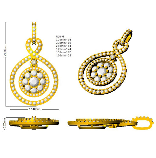 XYP3567 — Pendant - 9k Yellow Gold detail