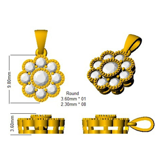 XYP3710 — Pendant - 9k Yellow Gold detail