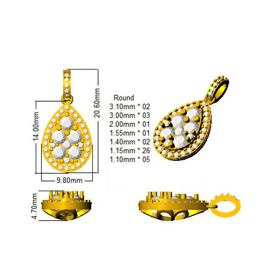 XYP4858 — Pendant - 9k Yellow Gold detail