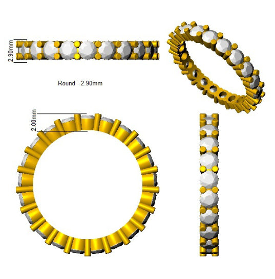 XYR10171 — Ring - 9k Yellow Gold detail