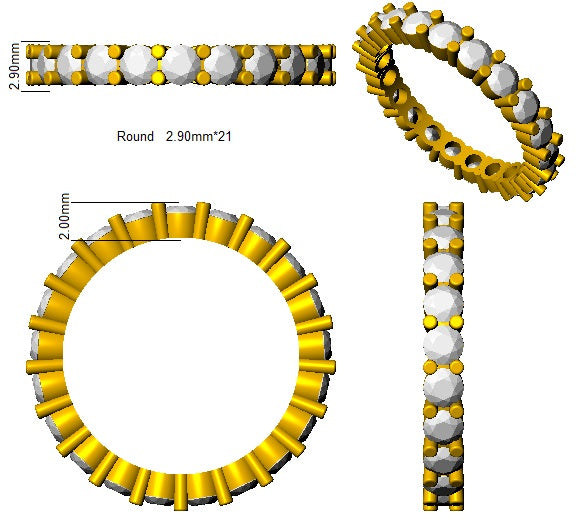 XYR10171 — Ring - 9k Yellow Gold detail