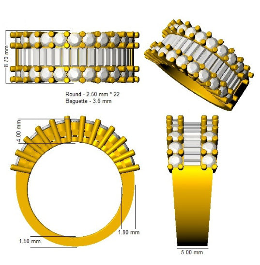 XYR10455 — Ring - 9k Yellow Gold detail