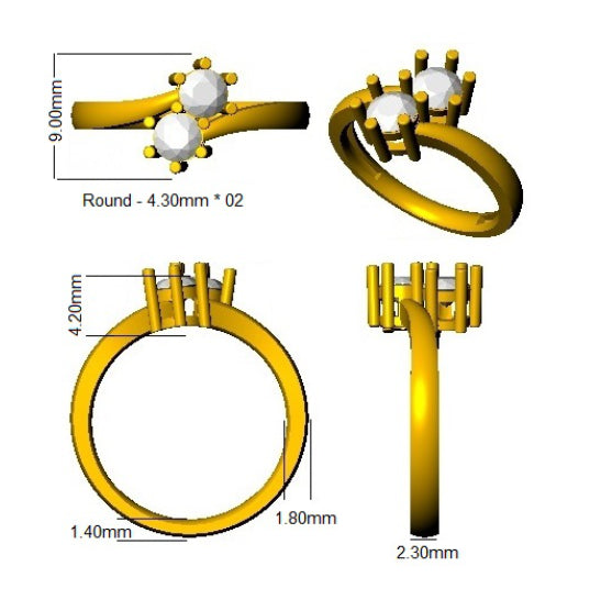 XYR10528 — Ring - 9k Yellow Gold detail