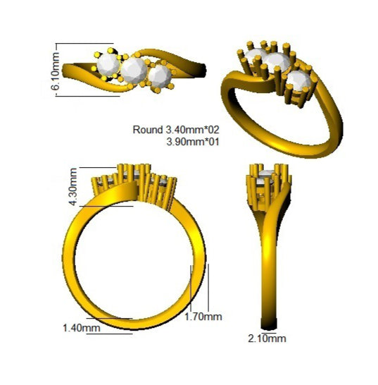 XYR10531 — Ring - 18k Yellow Gold detail
