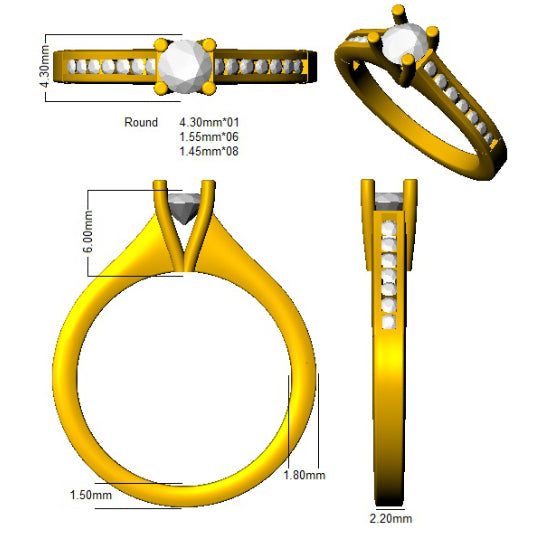 XYR10733 — Ring - 9k Yellow Gold detail